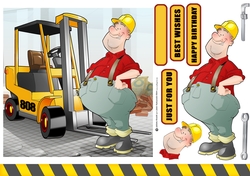 Forklift Truck Dude 7x7 Quick Card