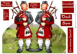 Bagpipe Player Dude Shaped.