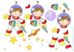 Space Boy Decoupage Sheet.