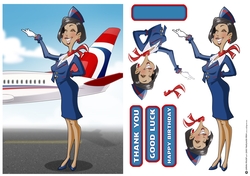 Air Hostess Blue and Red 2