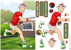 Young Lawn Bowls Dude Red