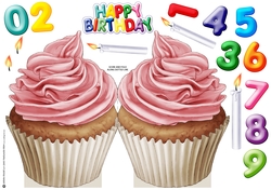 Number Candle Cup Cake (Pink)