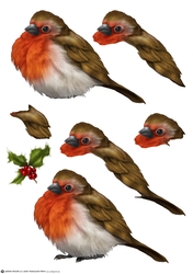 Snowy Robin Decoupage Sheet