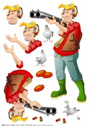 Clay Pigeon Shooting Dude Decoupage Sheet.