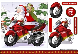Motorbike Santa 7x7 Quick Card