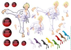 Karate Girl Decoupage Sheet.