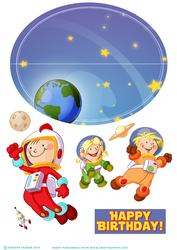 Space Kids Wobble Cards.