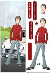New Car Dude (White) Large Vertical DL