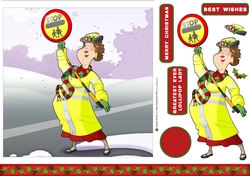 Christmas Lollipop Lady Dudess 7x7 Quick Card