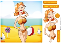Beach Dudess 2 8x8 Quick Card