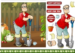 Gardening/Allotment Dude Glasses 7x7 Quick Card