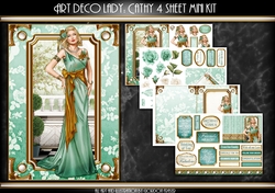 Art Deco Lady Cathy 4 Sheet mini Kit Aqua