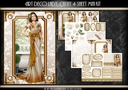 Art Deco Lady Cathy 4 Sheet mini Kit Cream