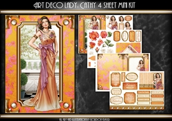 Art Deco Lady Cathy 4 Sheet mini Kit Peach