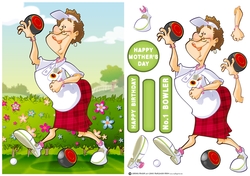 Lawn Bowls Lady (red)