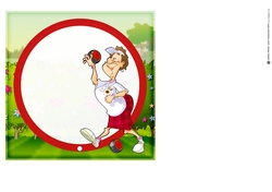 Lawn Bowls Lady (red) 7x7 Quick Card Insert