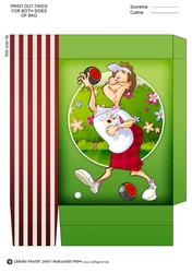Lawn Bowls Lady (red) Mini Gift Bag