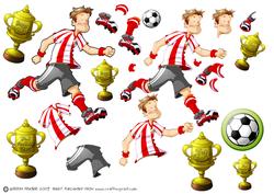 Football Dude Red and White Decoupage Sheet.