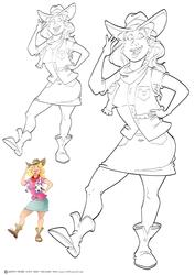 Line Dancer Lady Digital Stamp.