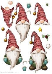 Alfred the Christmas Gnome Decoupage Sheet