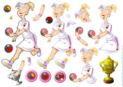 Bowls Lady Blonde Hair Decoupage Sheet.