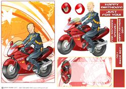 Biker Dude Red Quick Card.