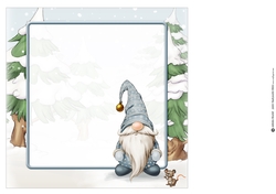 Alfred the Christmas Gnome 8x8 Blue Quick Card Insert