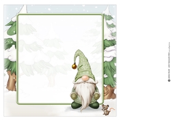 Alfred the Christmas Gnome 8x8 Green Quick Card Insert