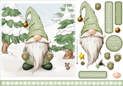 Alfred the Christmas Gnome 7x7 Green Quick Card