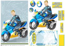 Biker Dude Blue Quick Card.