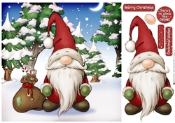 Alfred the Christmas Gnome 8x8 Santa Quick Card