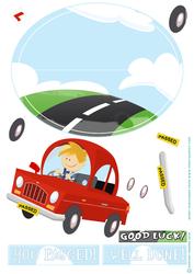 Passed Driving Test Red Wobble Card.