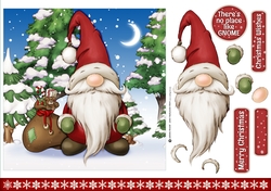 Alfred the Christmas Gnome Santa 7x7 Quick Card