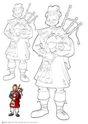 Bagpipe Player Dude Digi Stamp.