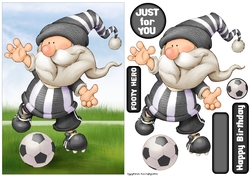 Football Gnome Black and White Stripes