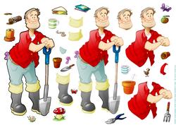 Gardening Dude Decoupage Sheet.