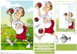 Lawn Bowls Lady (red) Quick Car.