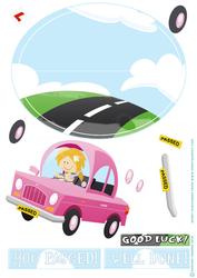 Passed Driving Test Pink Wobble Card.