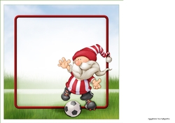 Football Gnome Red and White Stripes 8x8 Quick Card Insert