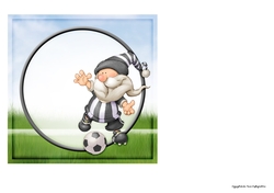 Football Gnome Black and White Stripes 7x7 Quick Card Insert