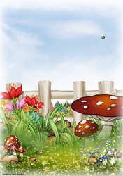 Mushroom Garden Scene