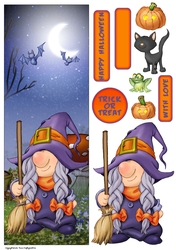 Halloween Gnome Witch Large Vertical DL