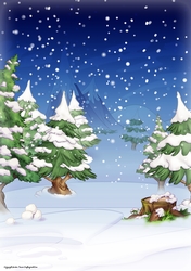 Santa 3 Snowy Forest Scene