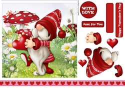 Valentines Day Gnome Heart 7x7 Quick Card