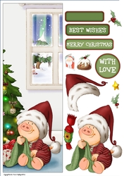 Pigs in Blankets Pumpkin Christmas Large Vertical DL