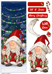 Mrs Christmas Gnome Large Vertical DL