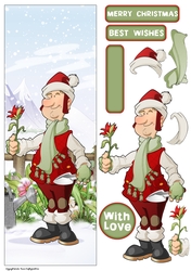 Christmas Gardening Dude Large Vertical DL