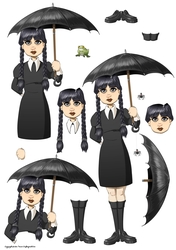 Raven Goth Dudess Decoupage Sheet