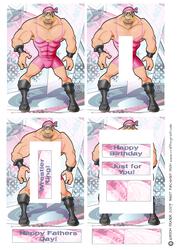 Wrestler Dude (pink) Inverted Pyramid.