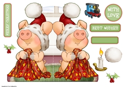 Pigs in Blankets Truffle Christmas Shaped Card